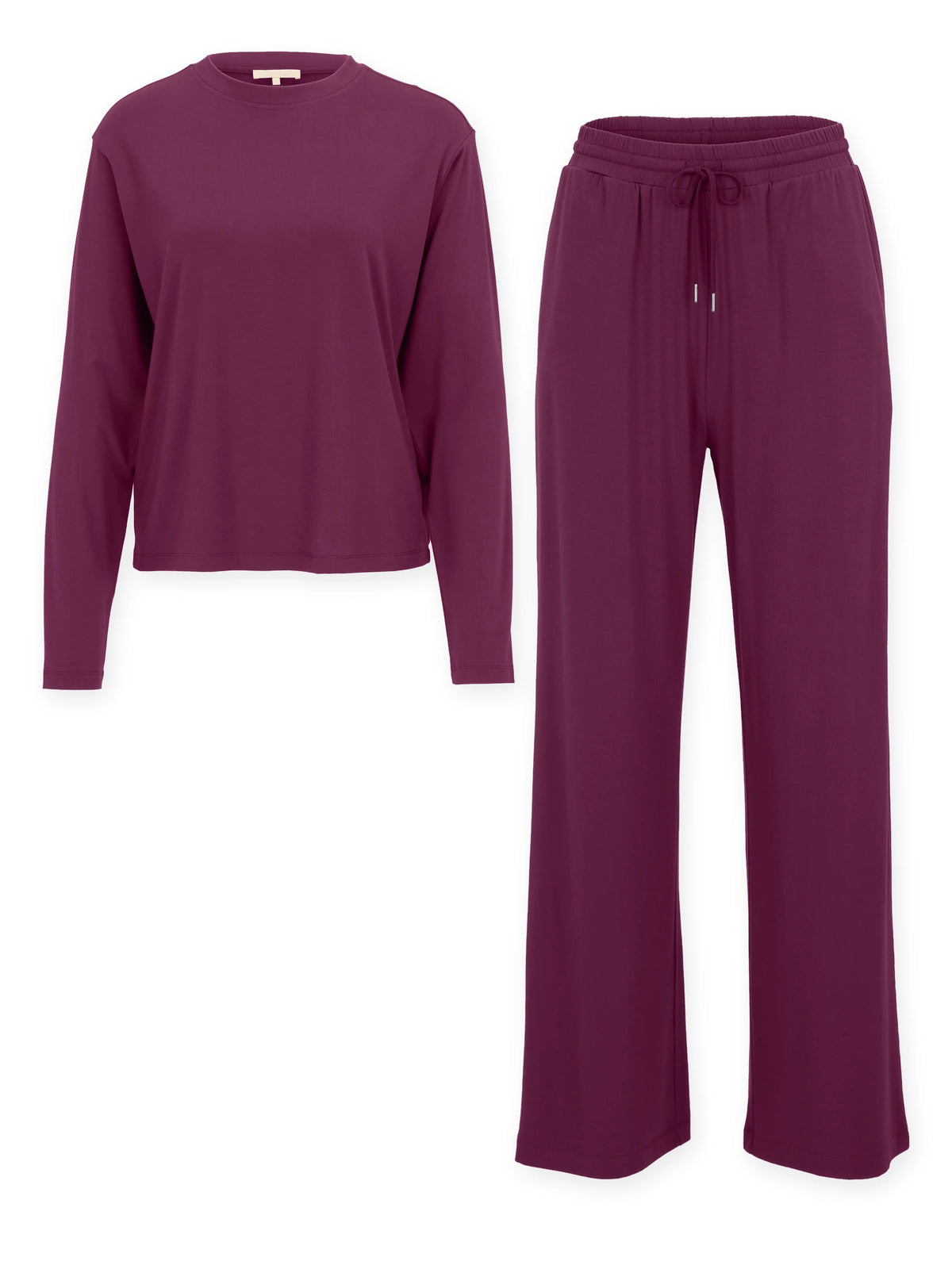 Ensemble pyjama Floorence mauve lie-de-vin