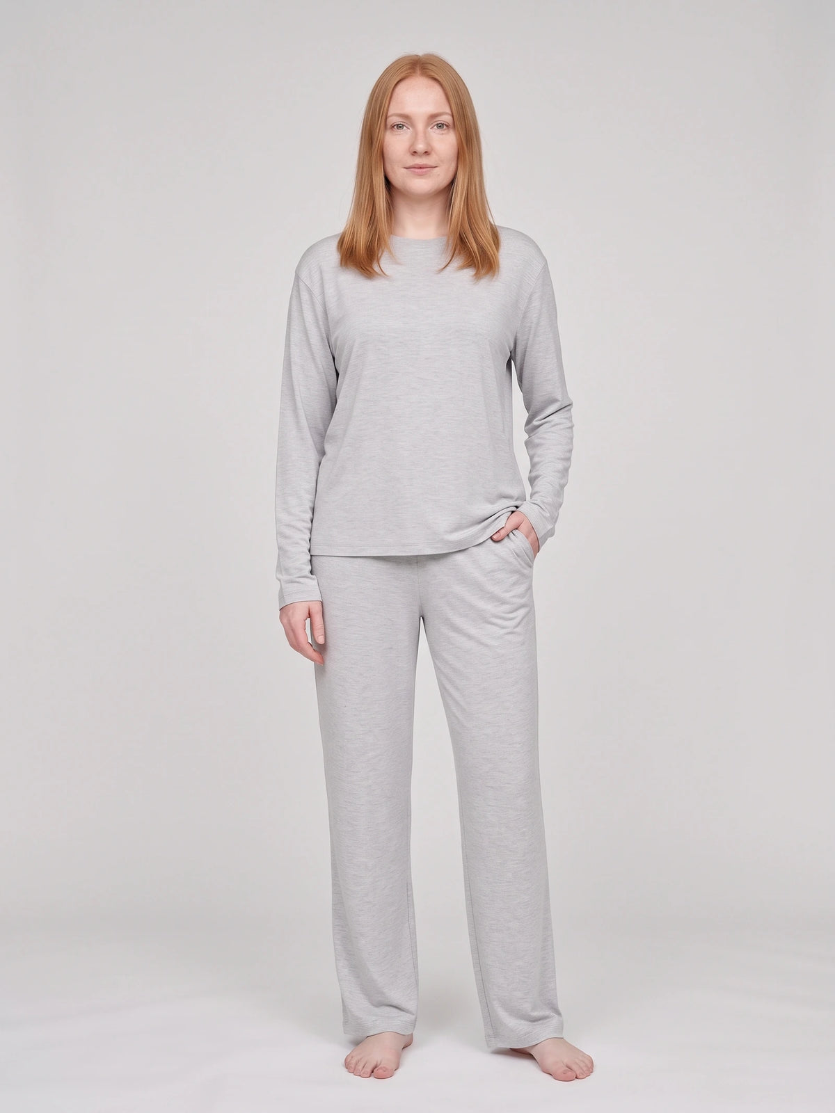 Ensemble de pyjama Floorence gris clair chiné