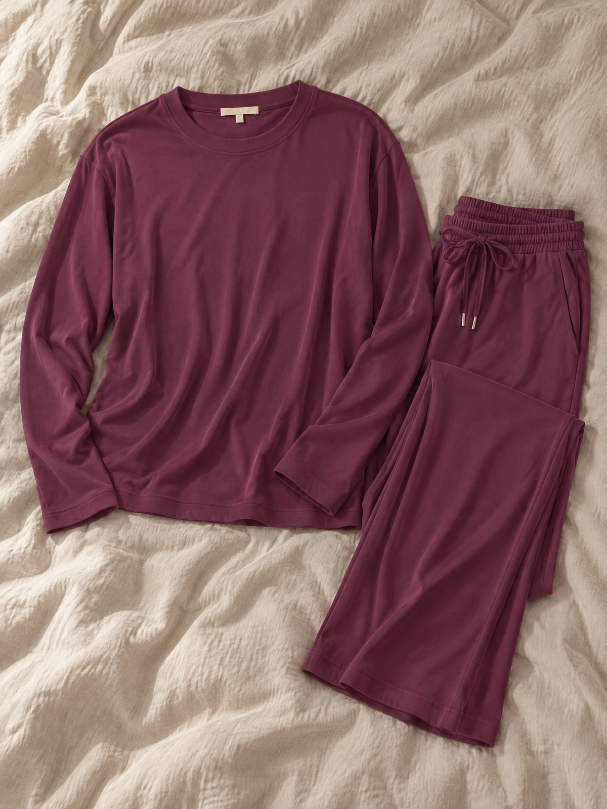 Ensemble pyjama Floorence mauve lie-de-vin