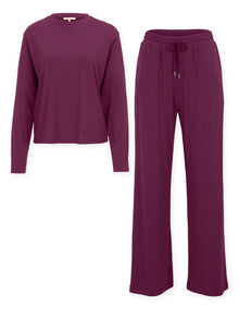 Ensemble pyjama Floorence mauve lie-de-vin