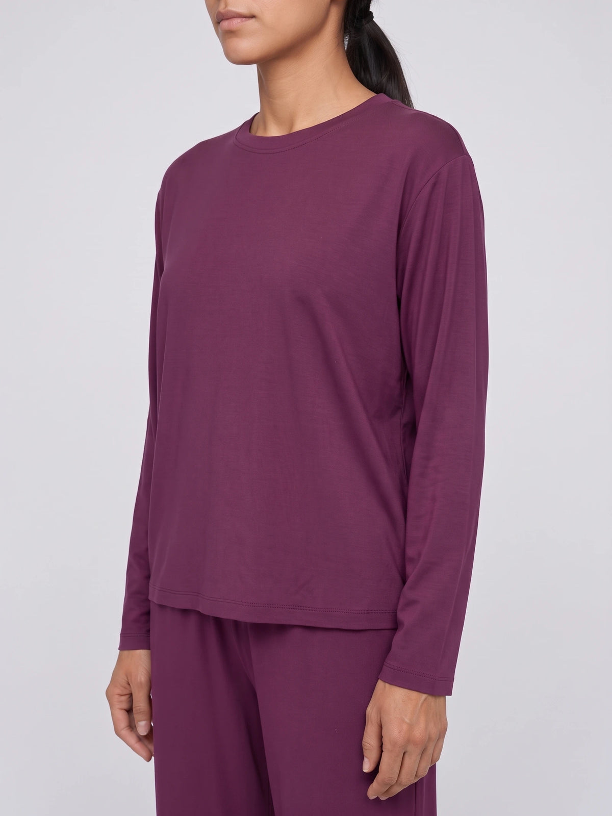 Ensemble pyjama Floorence mauve lie-de-vin