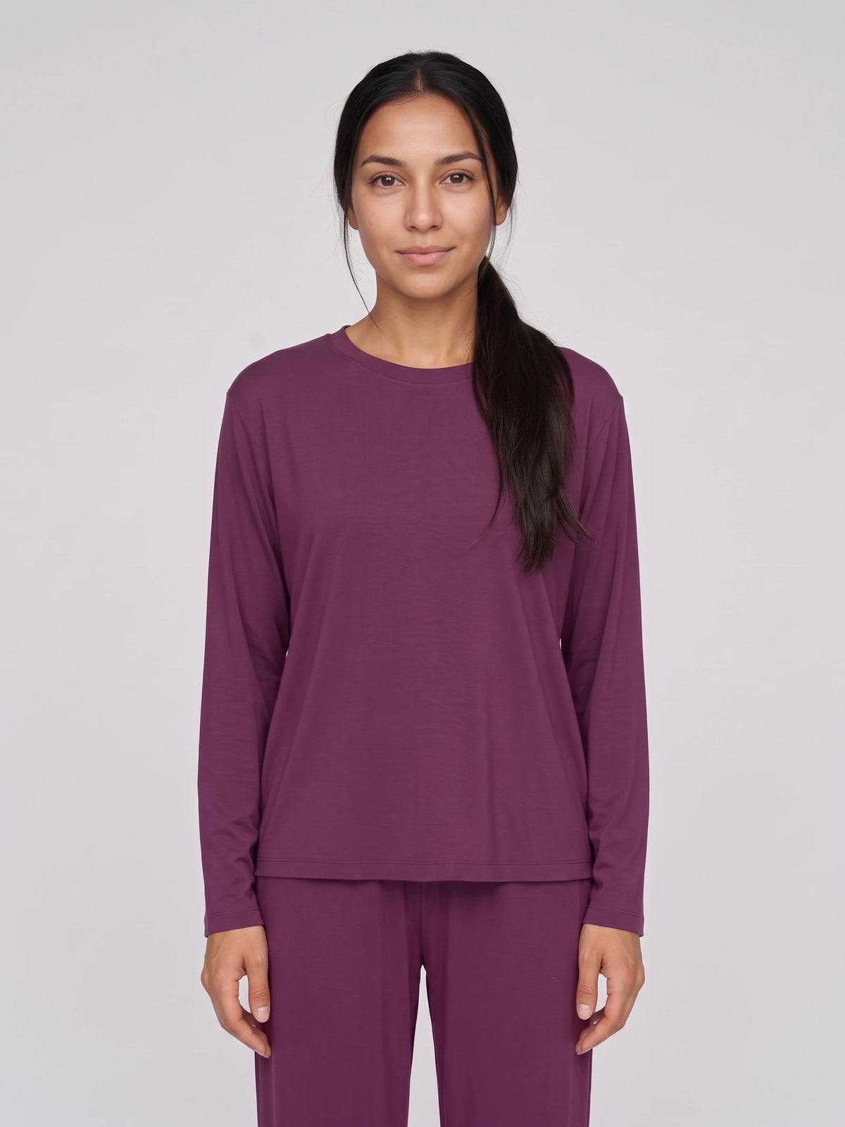 Ensemble pyjama Floorence mauve lie-de-vin