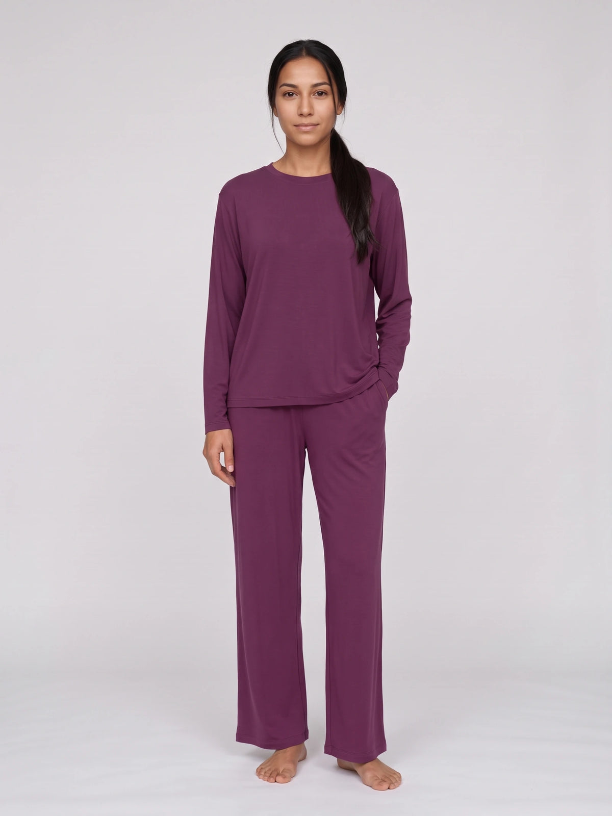 Ensemble pyjama Floorence mauve lie-de-vin