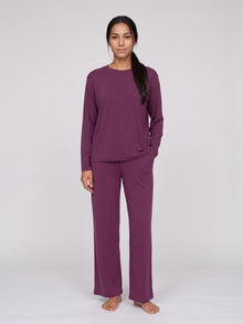 Ensemble pyjama Floorence mauve lie-de-vin